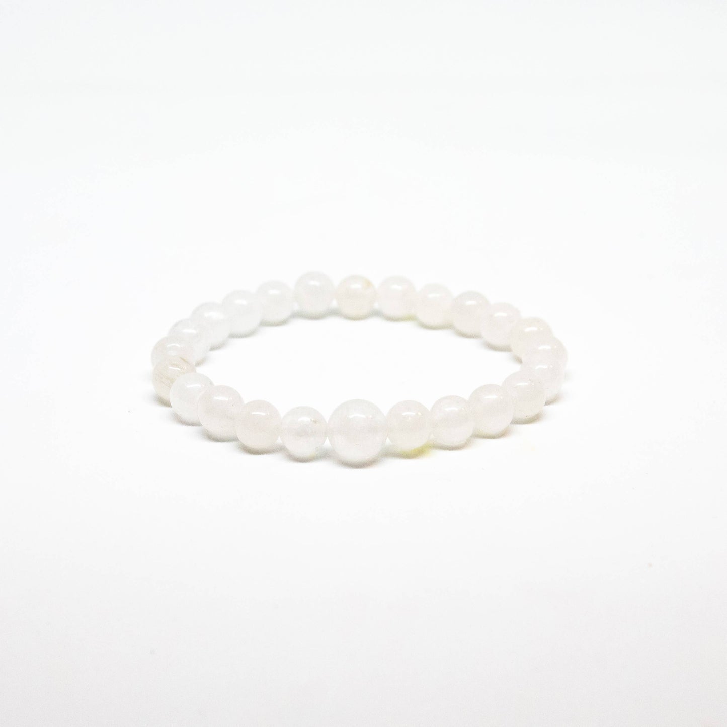 Longer Length White Jade Beaded Bracelet - Wrist Mala - 8mm (4 Pack)