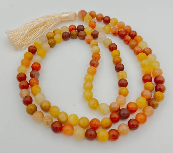 Rainbow Jade Zen Knotted 108 Bead Mala - Prayer Beads - 8mm (1 Pack)