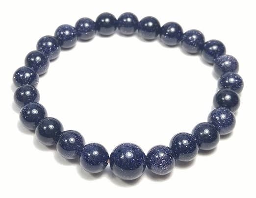 Blue Goldstone Stretchy Beaded Bracelet - Prayer Beads - 8mm (2 Pack)