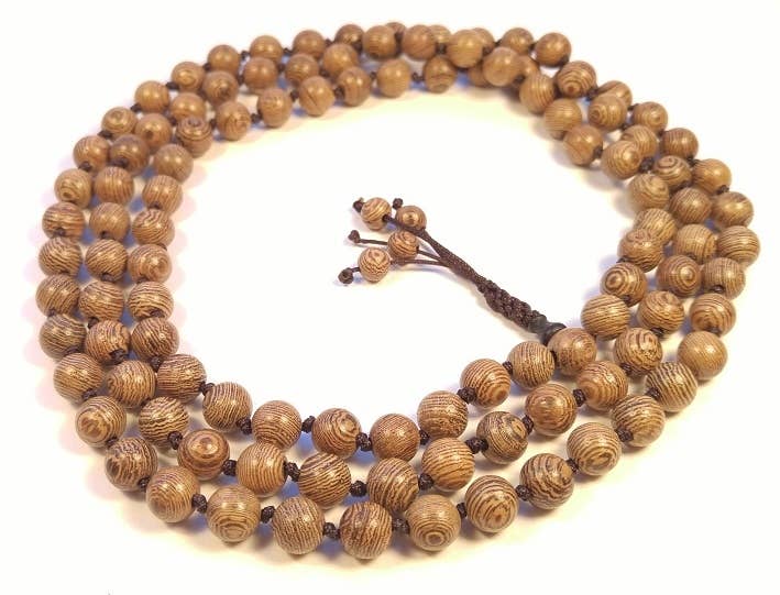 Phoenix Tail Wood Knotted 108 Bead Mala - Prayer Beads - 8mm (2 Pack)