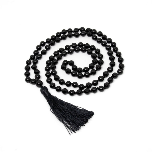 Black Obsidian Knotted 108 Mala - Prayer Beads - 8mm (1 Pack)