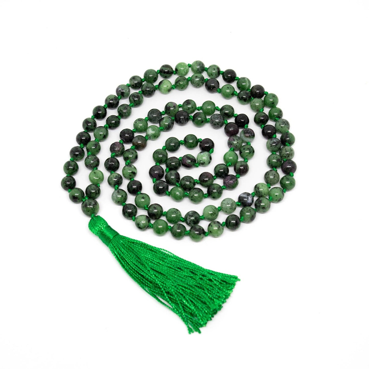 Ruby Zoisite Knotted 108 Bead Mala - Prayer Beads - 8mm (1 Pack)