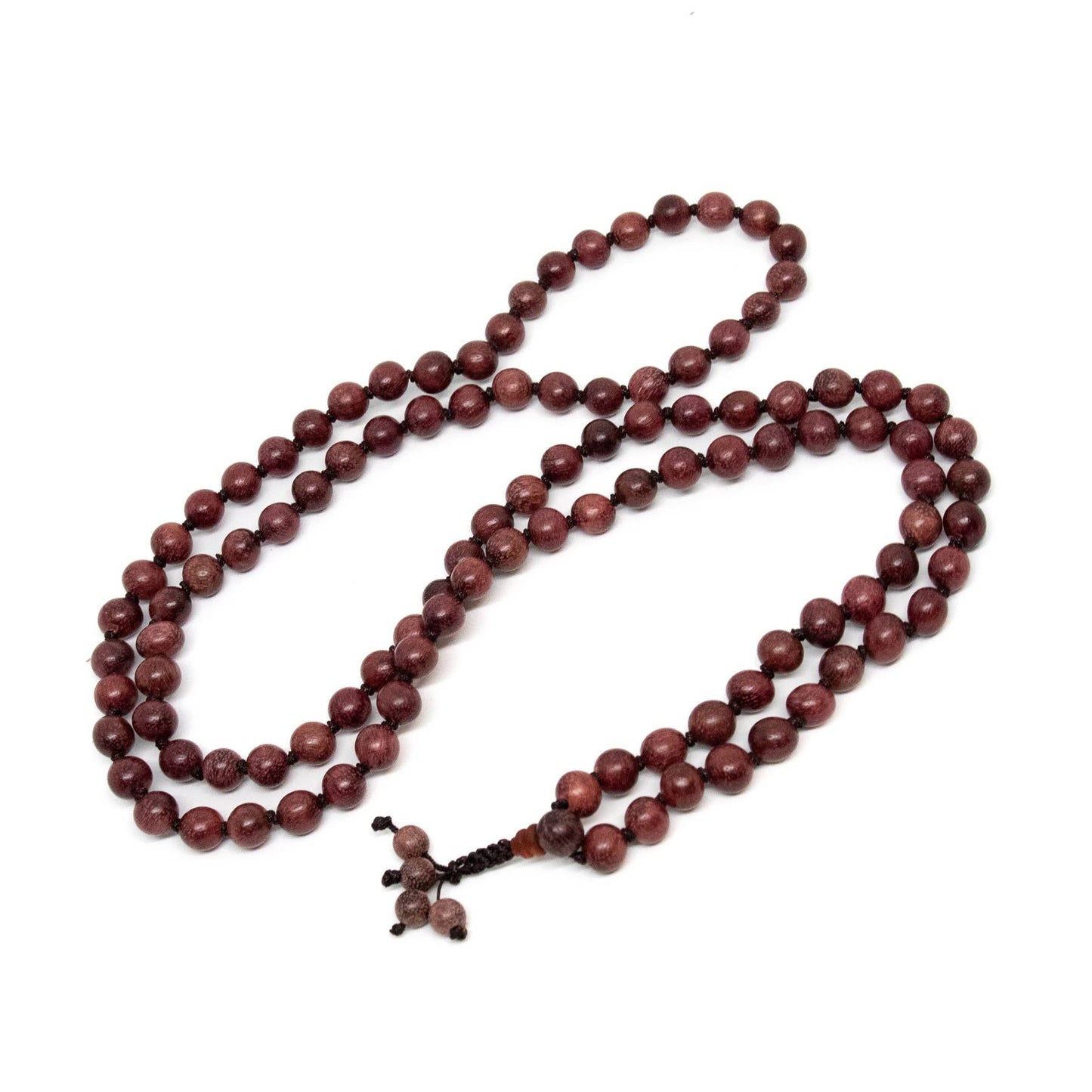 Purpleheart Wood Knotted 108 Bead Mala Prayer Beads - 8mm (1 Pack)