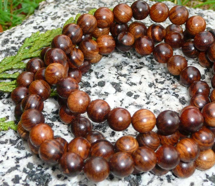 Black Pear Wood Zen 108 Bead Mala - Prayer Beads - 8mm (1 Pack)