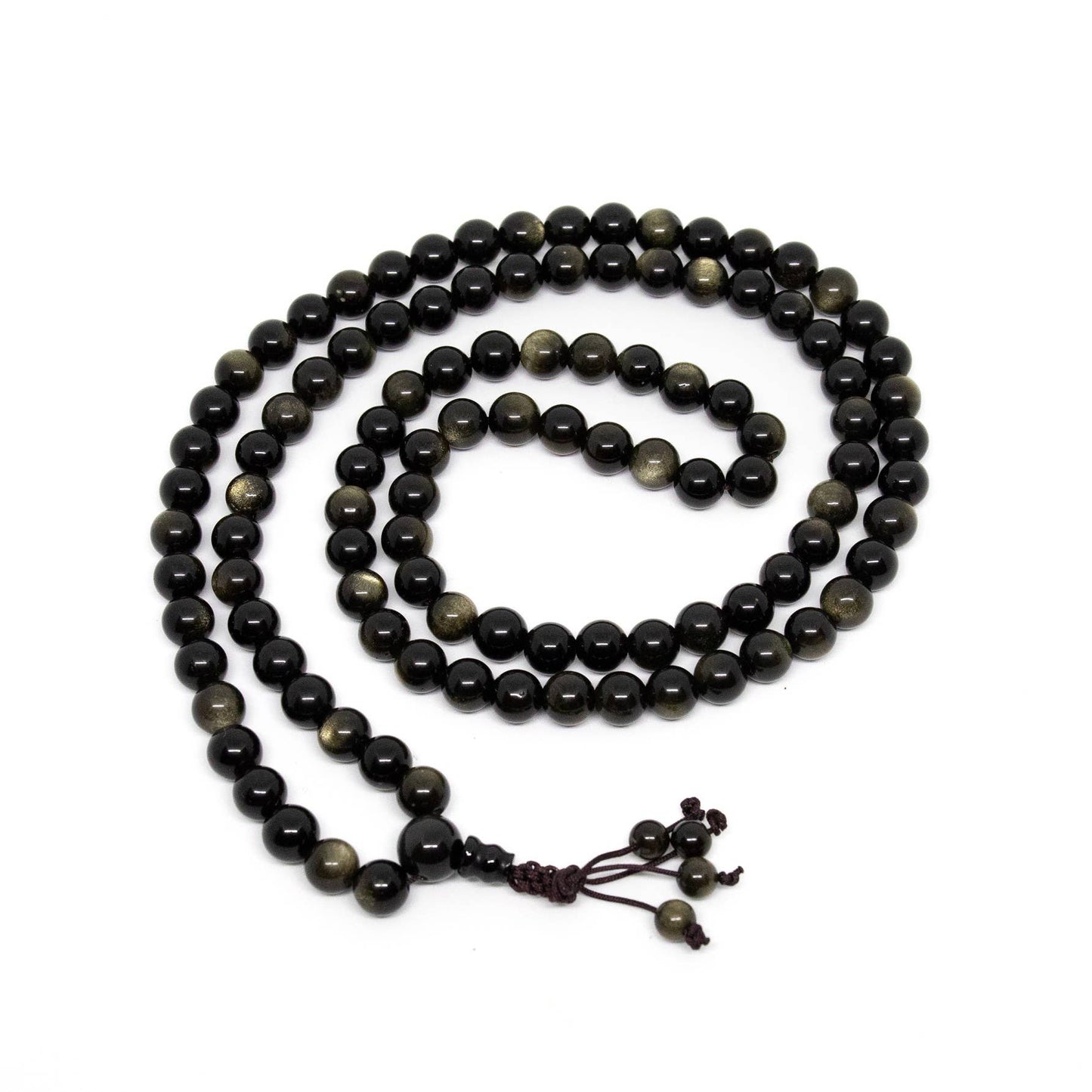 Gold Sheen Obsidian Zen 108 Bead Mala - Prayer Beads - 8mm (1 Pack)