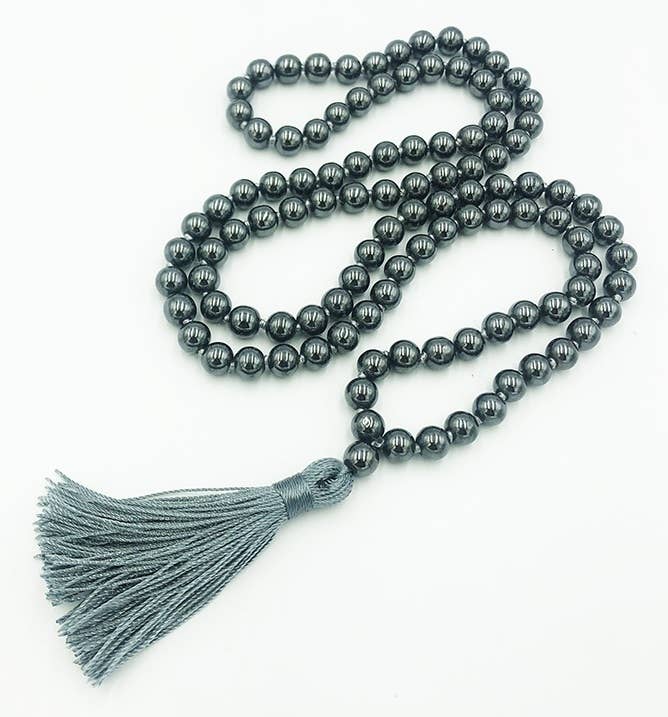 Hematite Knotted 108 Bead Mala - Prayer Beads - 8mm (1 Pack)
