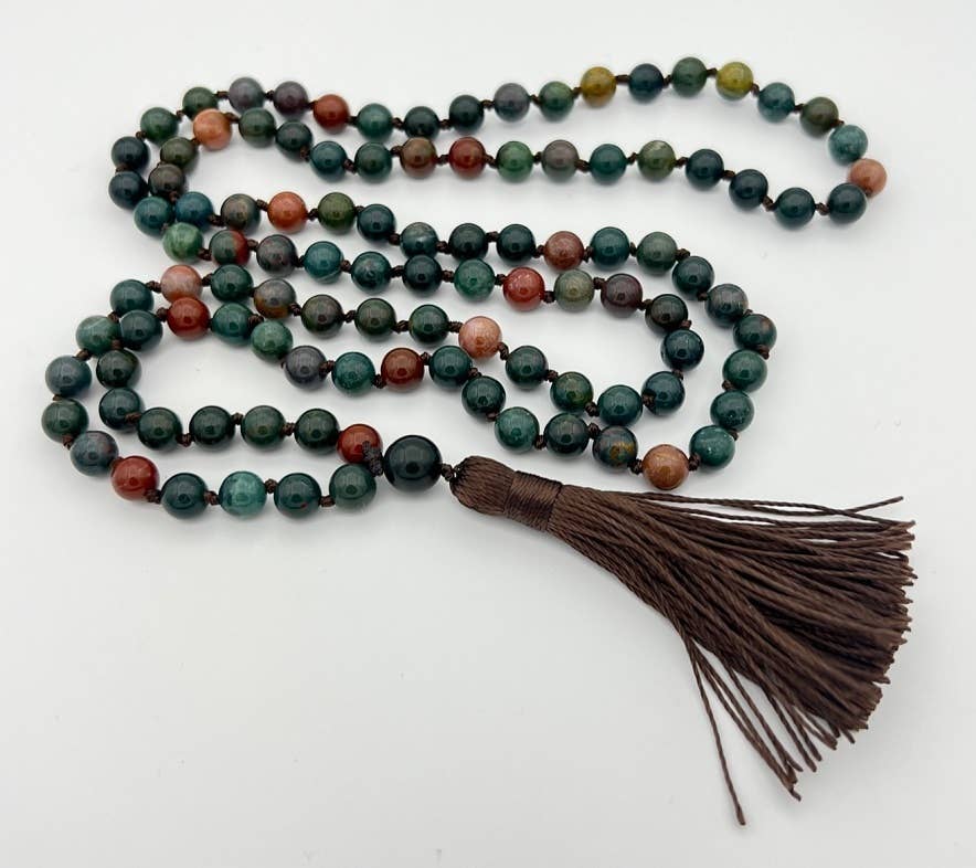 Bloodstone Knotted 108 Bead Mala - Prayer Beads - 8mm (1 Pack)
