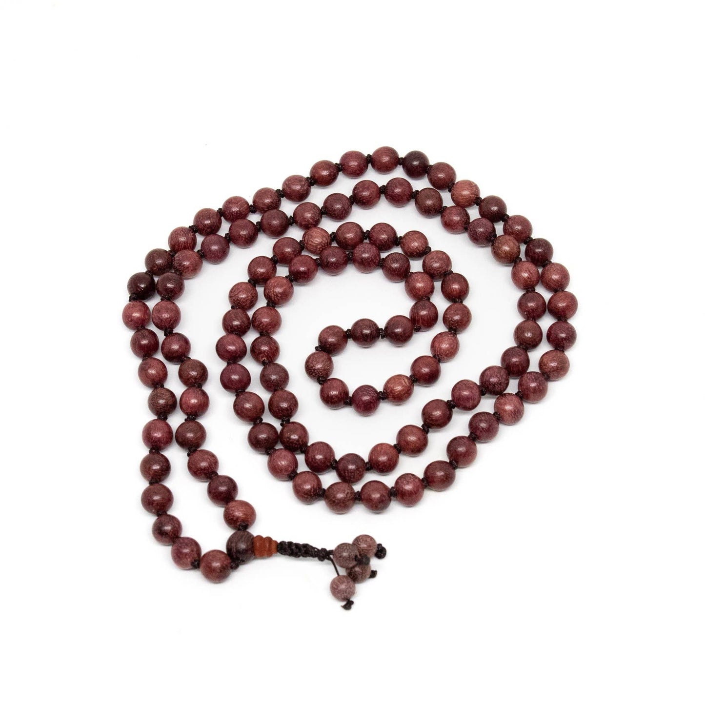 Purpleheart Wood Knotted 108 Bead Mala Prayer Beads - 8mm (1 Pack)