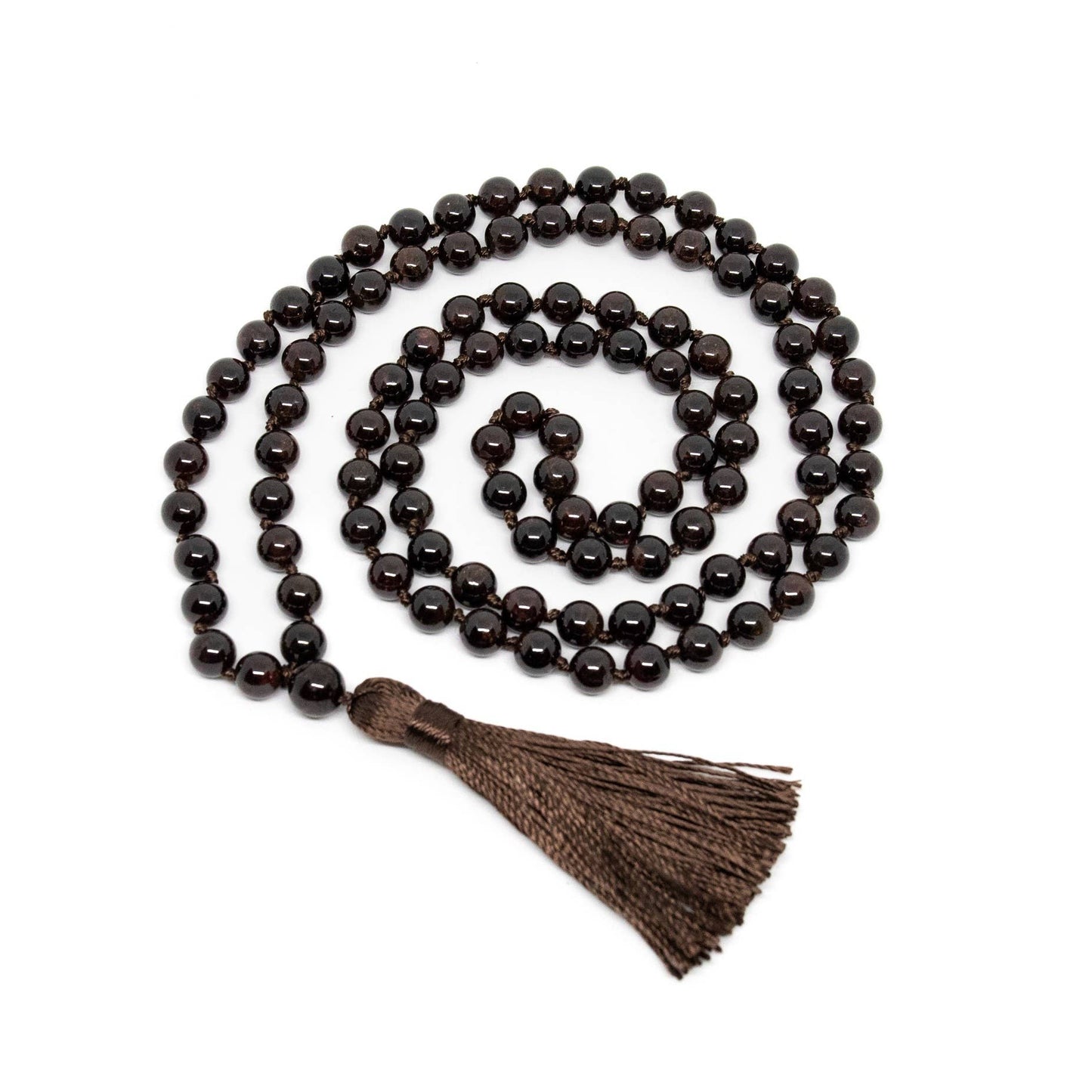 Garnet Knotted 108 Bead Buddhist Mala - Prayer Beads - 8mm (1 Pack)