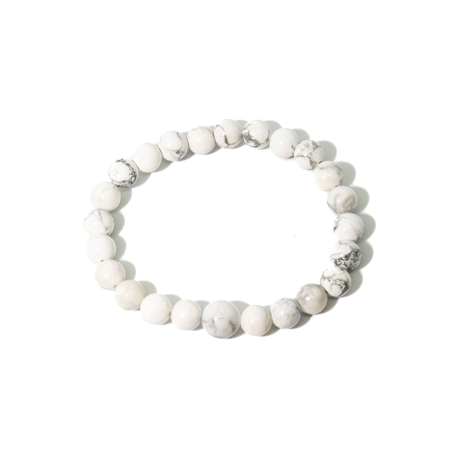 Large Size Howlite Beaded Bracelet - Wrist Mala - 8mm (4 Pack)