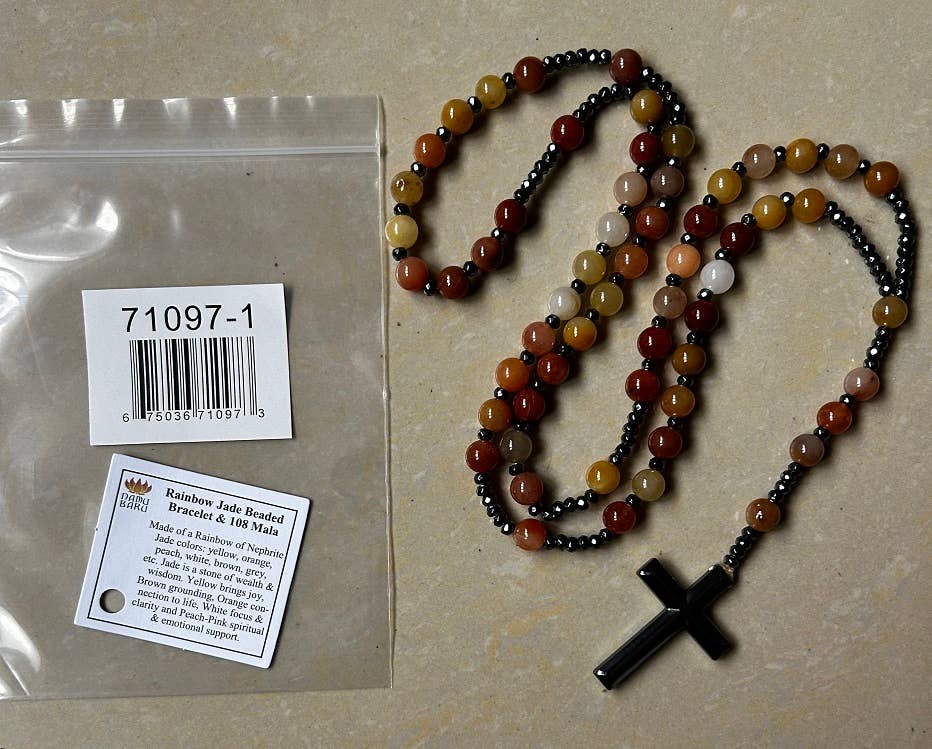 Rainbow Jade Gemstone Rosary - Prayer Beads - 8mm (1 Pack)