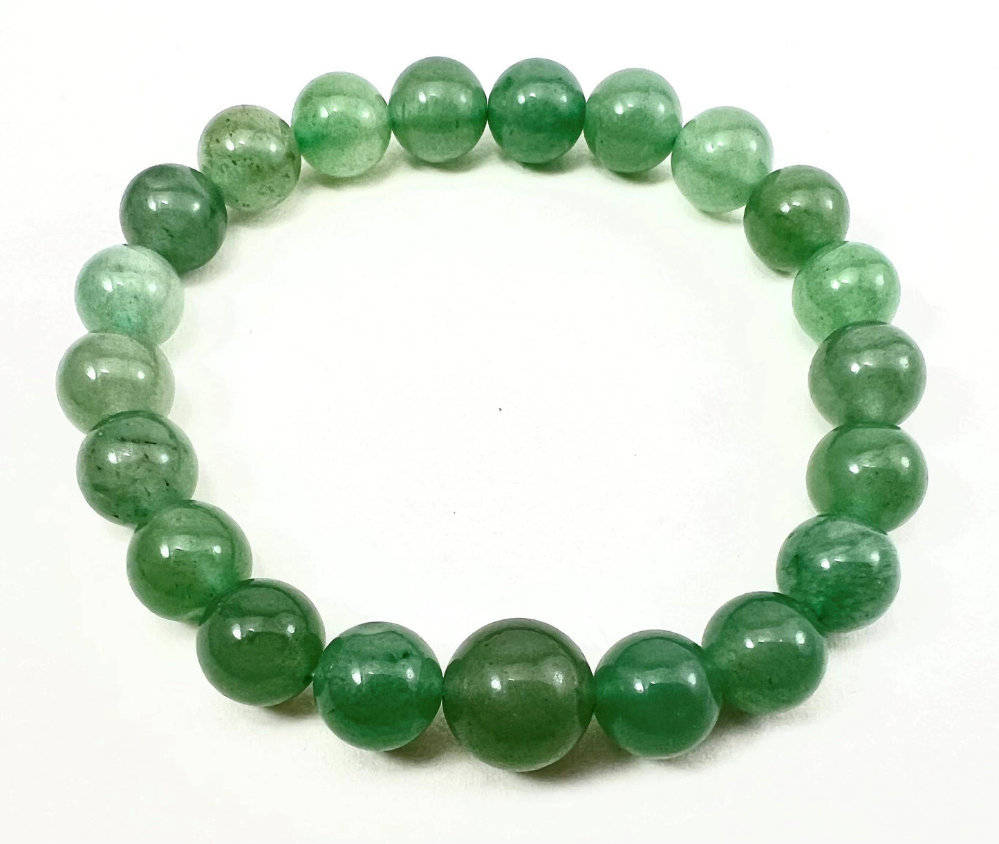 Long Size Green Aventurine Beaded Bracelet Mala 10mm (2 Pack)