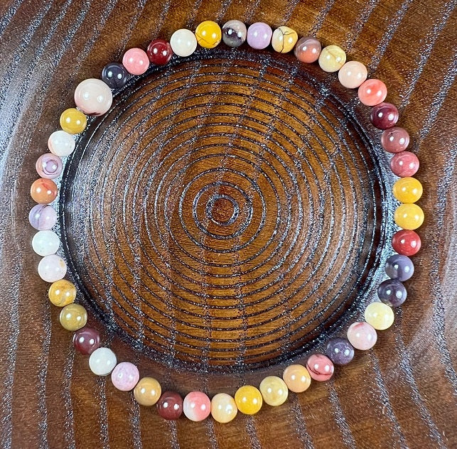 Mookaite Beaded Bracelet - Wrist Mala - 4mm (6 Pack) - Average Wrists - New