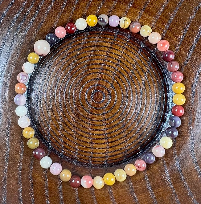 Mookaite Beaded Bracelet - Wrist Mala - 4mm (6 Pack) - Average Wrists - New