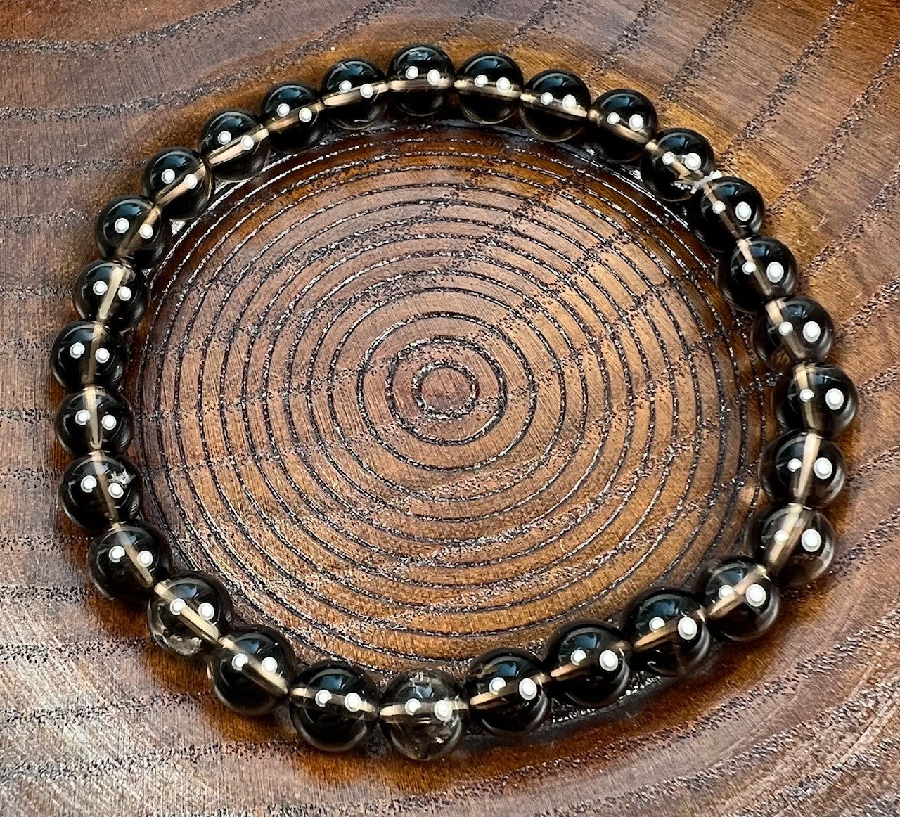 Smoky Quartz Crystal Beaded Bracelet - Wrist Mala - 6mm (2 Pack) - Average Wrists - New