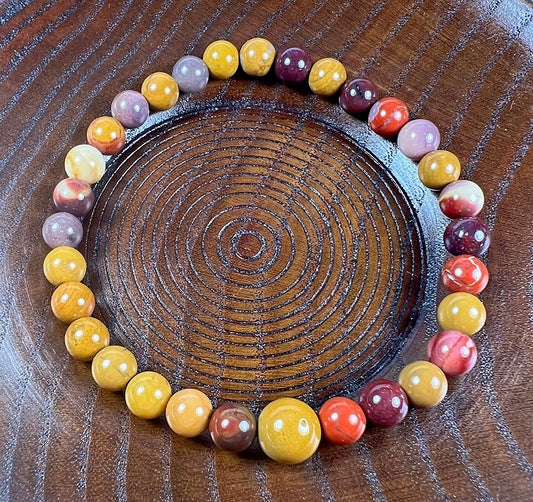 Mookaite Beaded Bracelet - Wrist Mala - 6mm (4 Pack) - Average Wrists - New