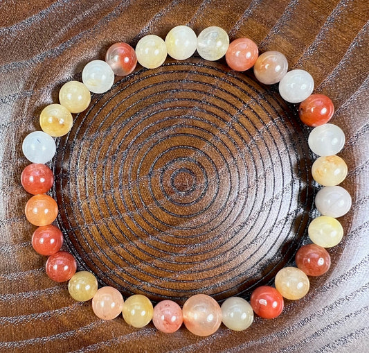 Rainbow Agate Beaded Bracelet - Wrist Mala - 6mm (6 Pack)