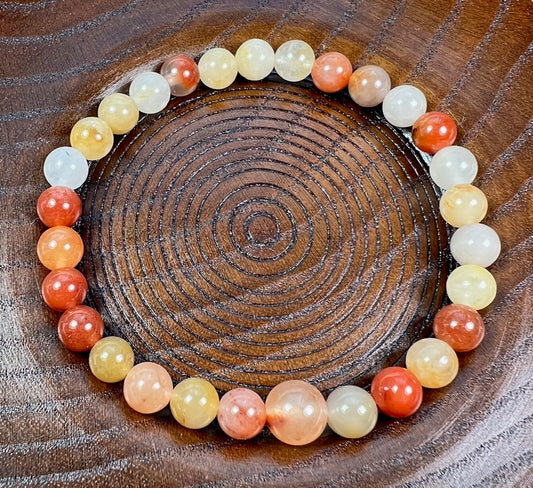 Rainbow Agate Beaded Bracelet - Wrist Mala - 4mm (6 Pack) - Average Wrists