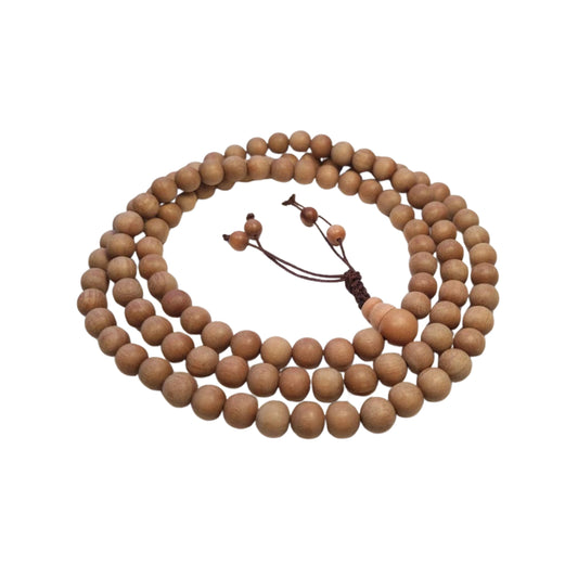 Sustainable Indian Sandalwood Zen 108 Bead Mala  - 8mm (1 Pack)