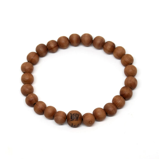 Korean Zen Plain Cedar Beaded Bracelet - Wrist Mala 8mm (10 Pack)