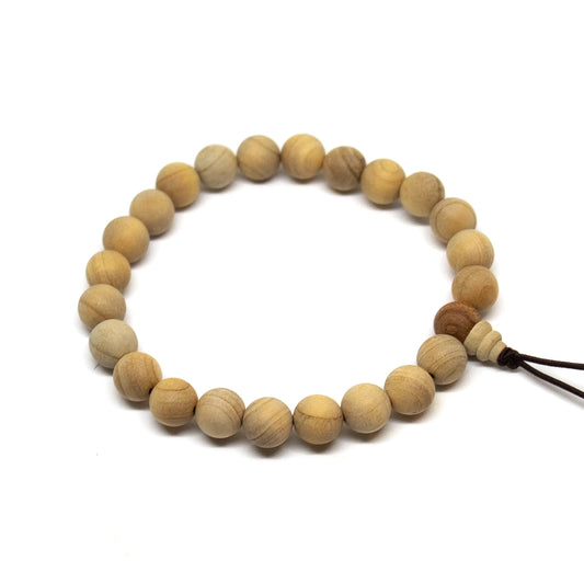 Cypress Wood Beaded Bracelet - Wrist Mala - 8mm (4 Pack)