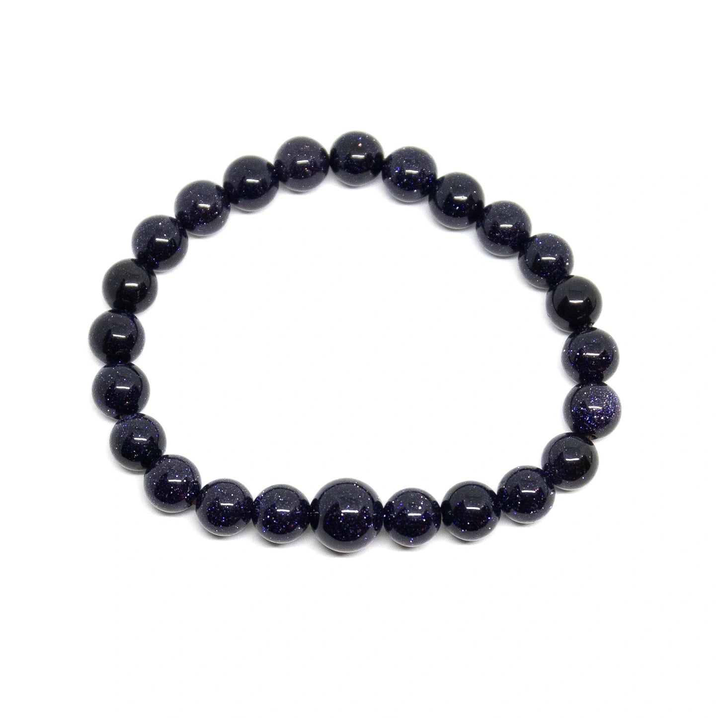Blue Goldstone Stretchy Beaded Bracelet - Prayer Beads - 8mm (2 Pack)