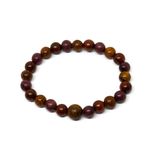 Dragon Blood Wood, Purpleheart, Tiger Aloeswood Bracelet 8mm (4 Pack)