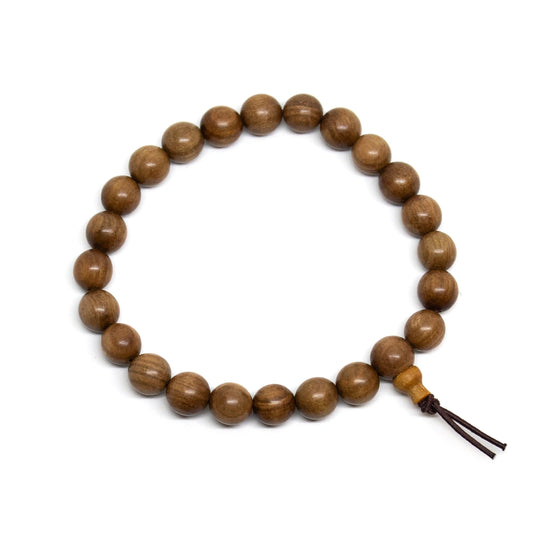 Gold Phoebe Wood Beaded Bracelet - Wrist Mala - 8mm (6 Pack)