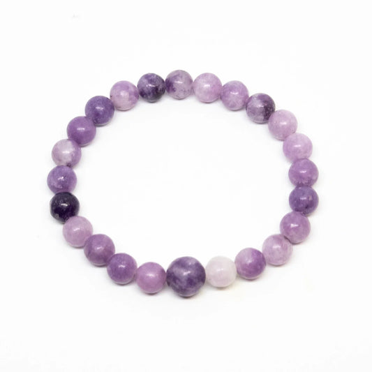 Lepidolite Beaded Bracelet - Wrist Mala - 6mm (4 Pack) - Large Wrists