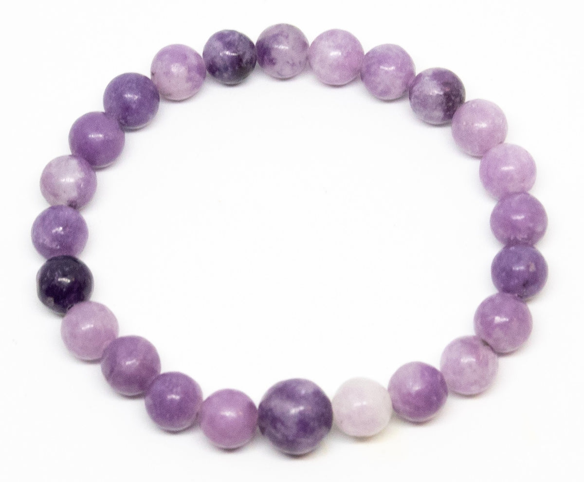 Lepidolite Beaded Bracelet - Wrist Mala - 4mm (1 Pack) - Large Wrists