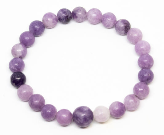 Lepidolite Beaded Bracelet - Wrist Mala - 4mm (6 Pack) - Large Wrists