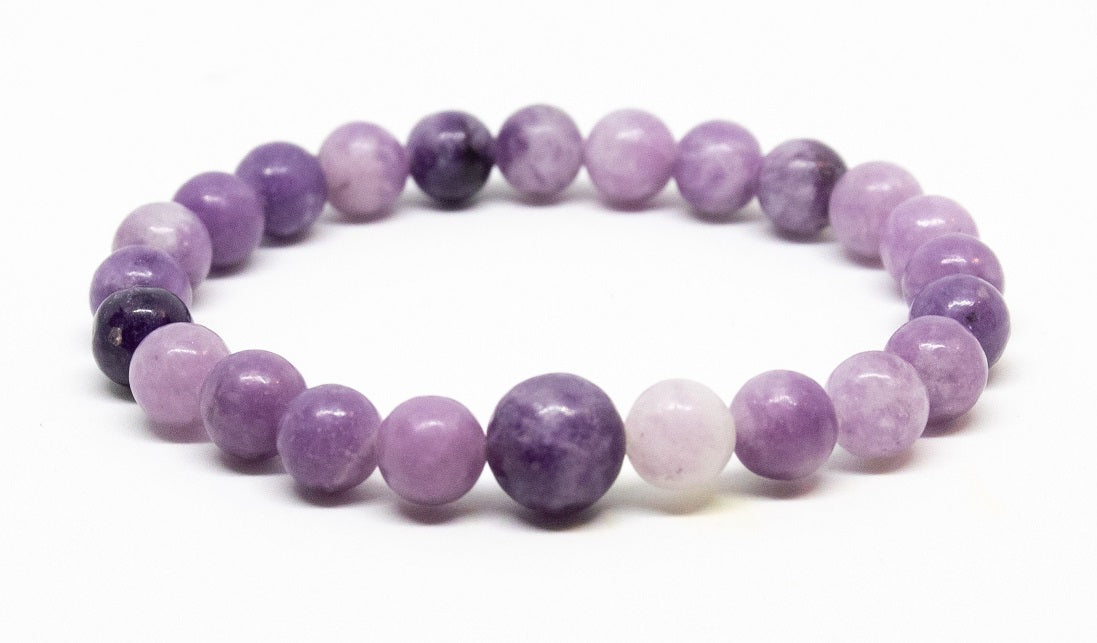 Lepidolite Beaded Bracelet - Wrist Mala - 4mm (1 Pack) - Large Wrists