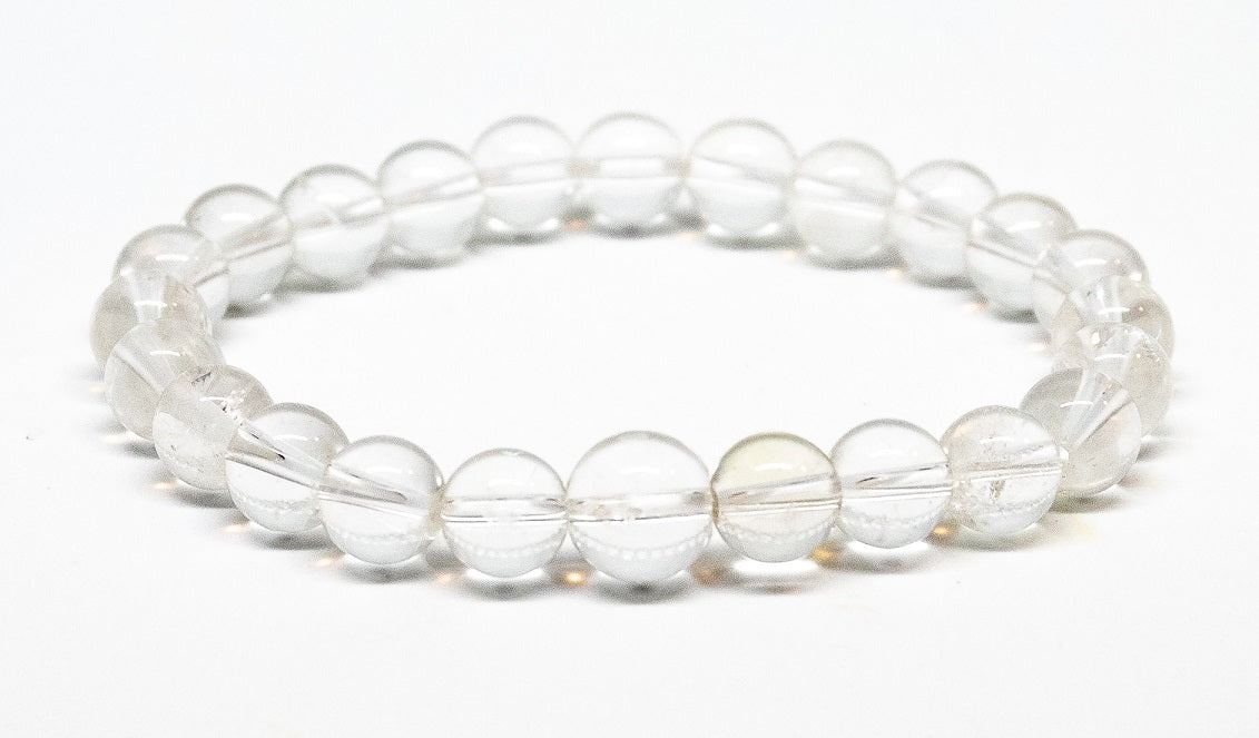 Clear Quartz Crystal Beaded Bracelet - Wrist Mala - 6mm (4 Pack) - Average Wrists - New