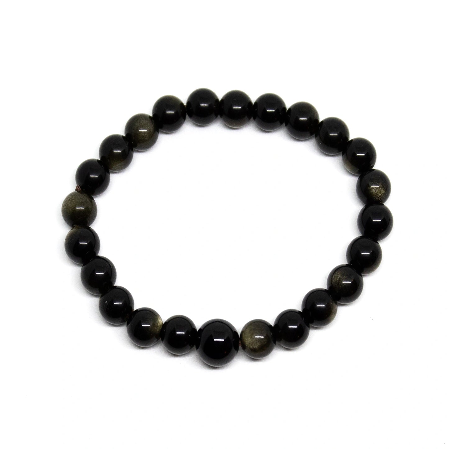 Gold Sheen Obsidian Beaded Bracelet - Wrist Mala - 8mm (2 Pack)