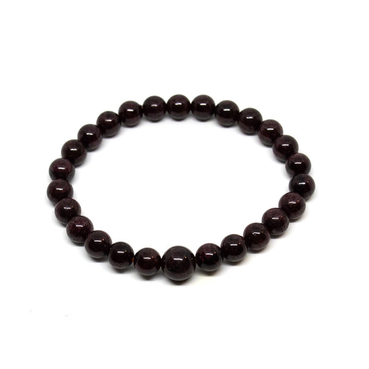 Garnet Beaded Bracelet - Wrist Mala - 8mm (2 Pack)