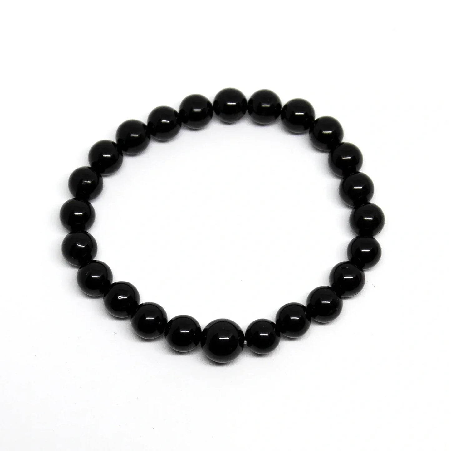 Black Obsidian Beaded Bracelet - Wrist Mala 4mm (6 Pack) - Small Wrists