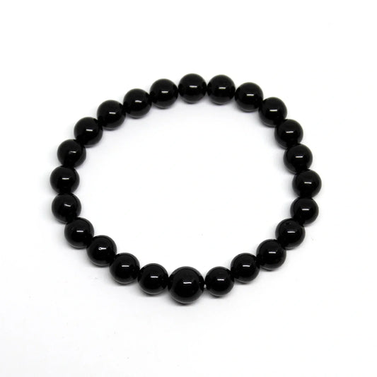Black Obsidian Beaded Bracelet - Wrist Mala 4mm (6 Pack) - Small Wrists