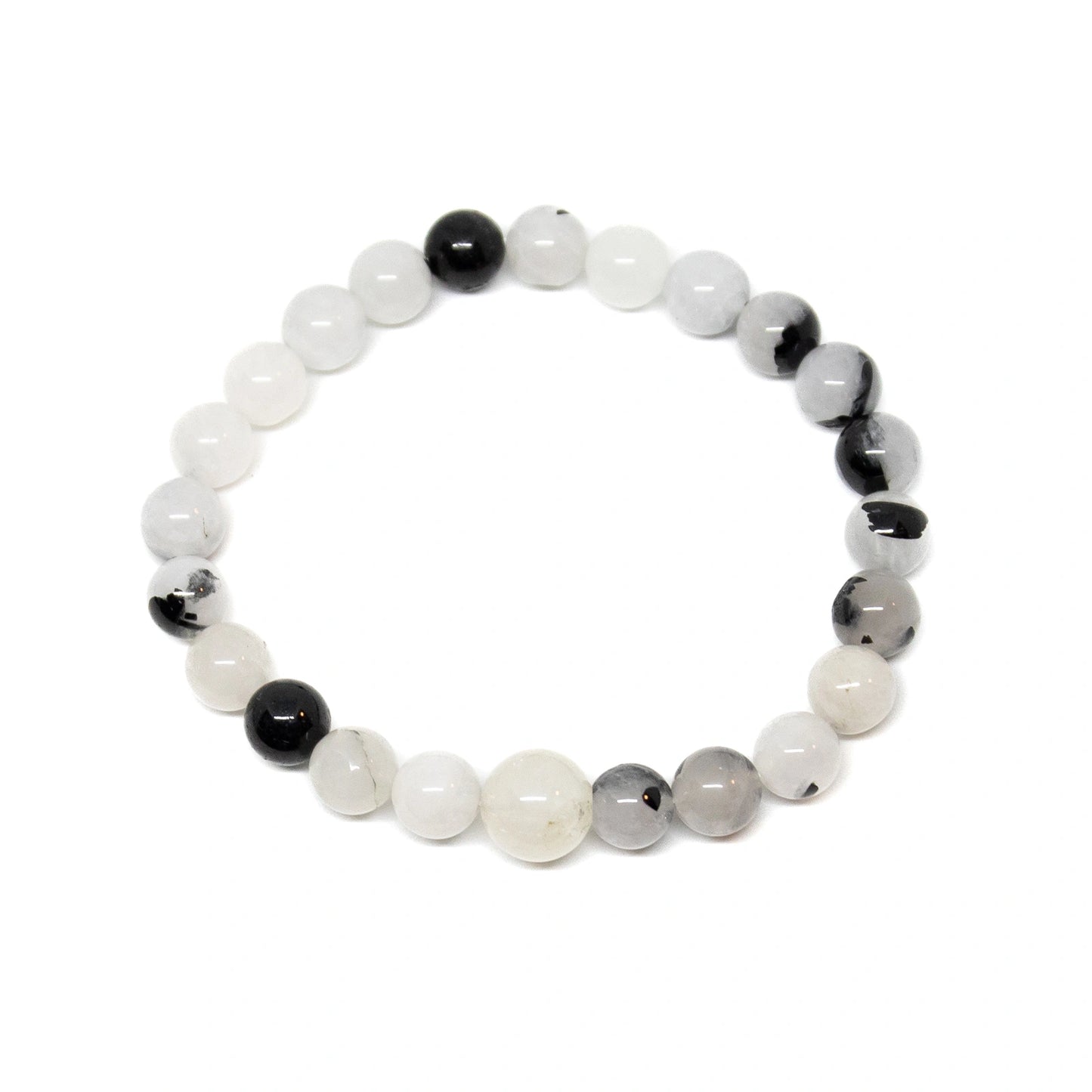 Tourmalated Quartz Beaded Bracelet - Wrist Mala 8mm (2 Pack)