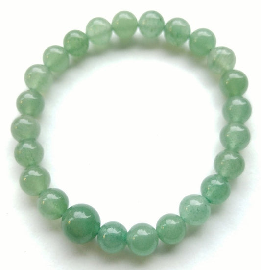Green Aventurine Beaded Bracelet - Wrist Mala - 8mm (4 Pack) - Extra Large Wrists