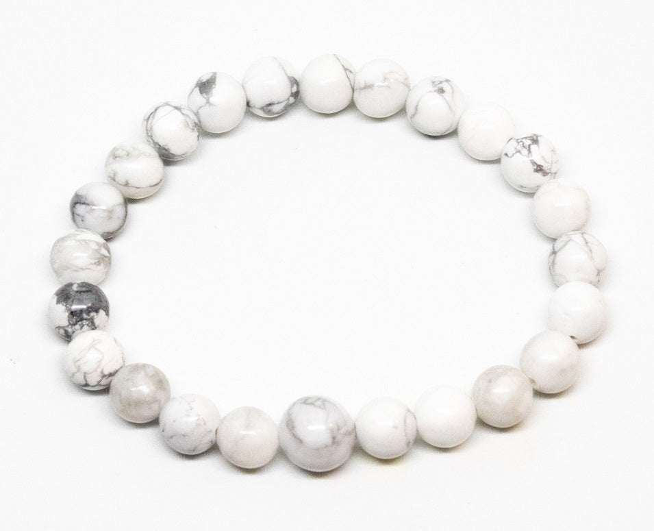 Howlite Beaded Bracelet - Wrist Mala - 6mm (4 Pack) - Average Wrists - New