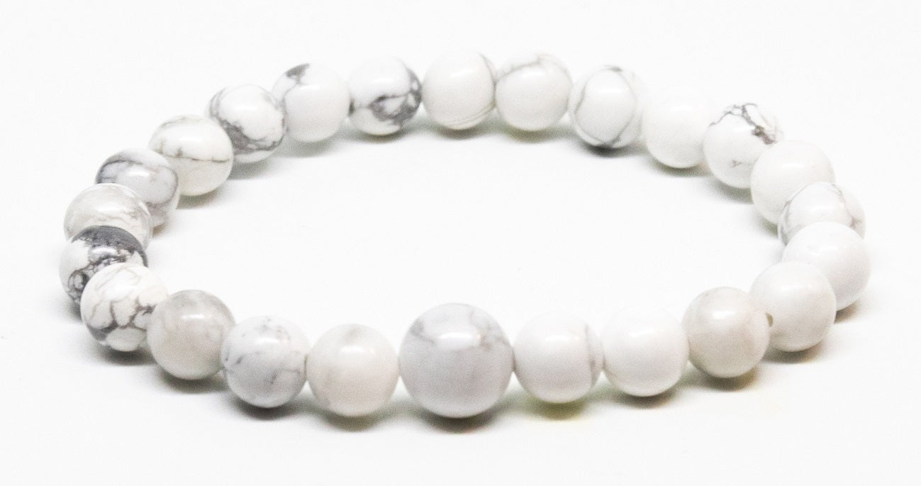 Howlite Beaded Bracelet - Wrist Mala - 6mm (4 Pack) - Average Wrists - New