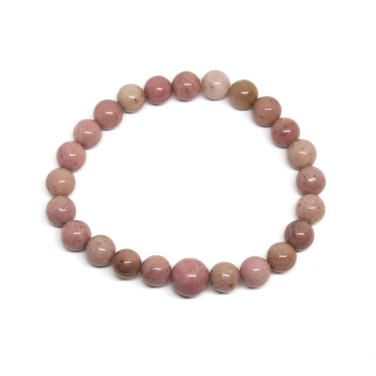 Rhodonite Beaded Bracelet - Wrist Mala - 8mm (2 Pack)