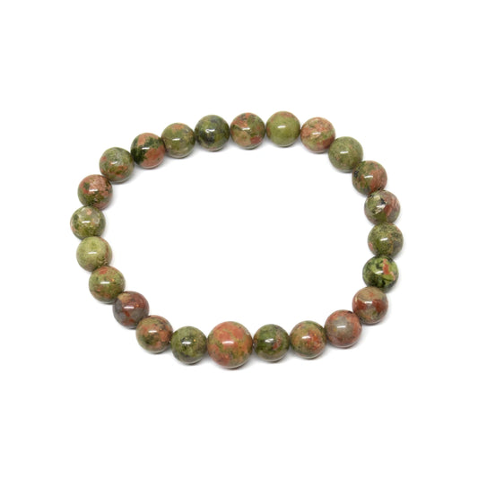 Unakite Stretchy Beaded Bracelet - Wrist Mala - 8mm (4 Pack)