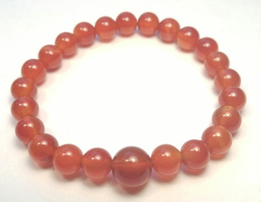 Carnelian Beaded Bracelet - Wrist Mala 8mm (4 Pack) - Extra Large Wrists