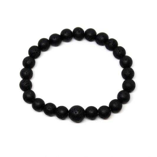 Lava Stone Beaded Bracelet - Wrist Mala - Aromatherapy - 8mm (10 Pack)