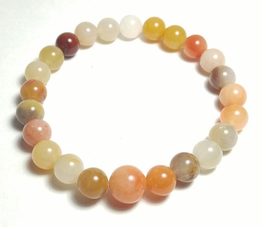 Rainbow Agate Beaded Bracelet - Wrist Mala - 8mm (6 Pack) - Small Wrists