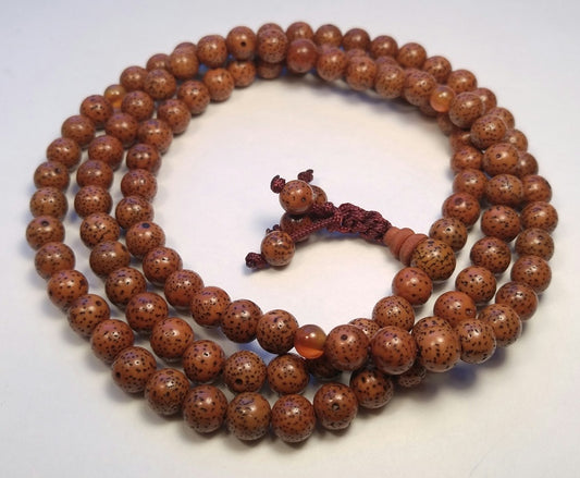 Red Lotus Seed Zen 108 Bead Buddhist Mala - 8mm (1 Pack)