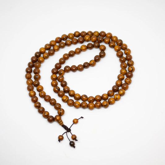 Tiger Aloeswood Zen 108 Bead Mala - Prayer Beads - 8mm (1 Pack)