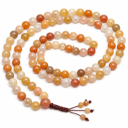 Rainbow Agate Zen 108 Bead Mala - Prayer Beads - 8mm (1 Pack)