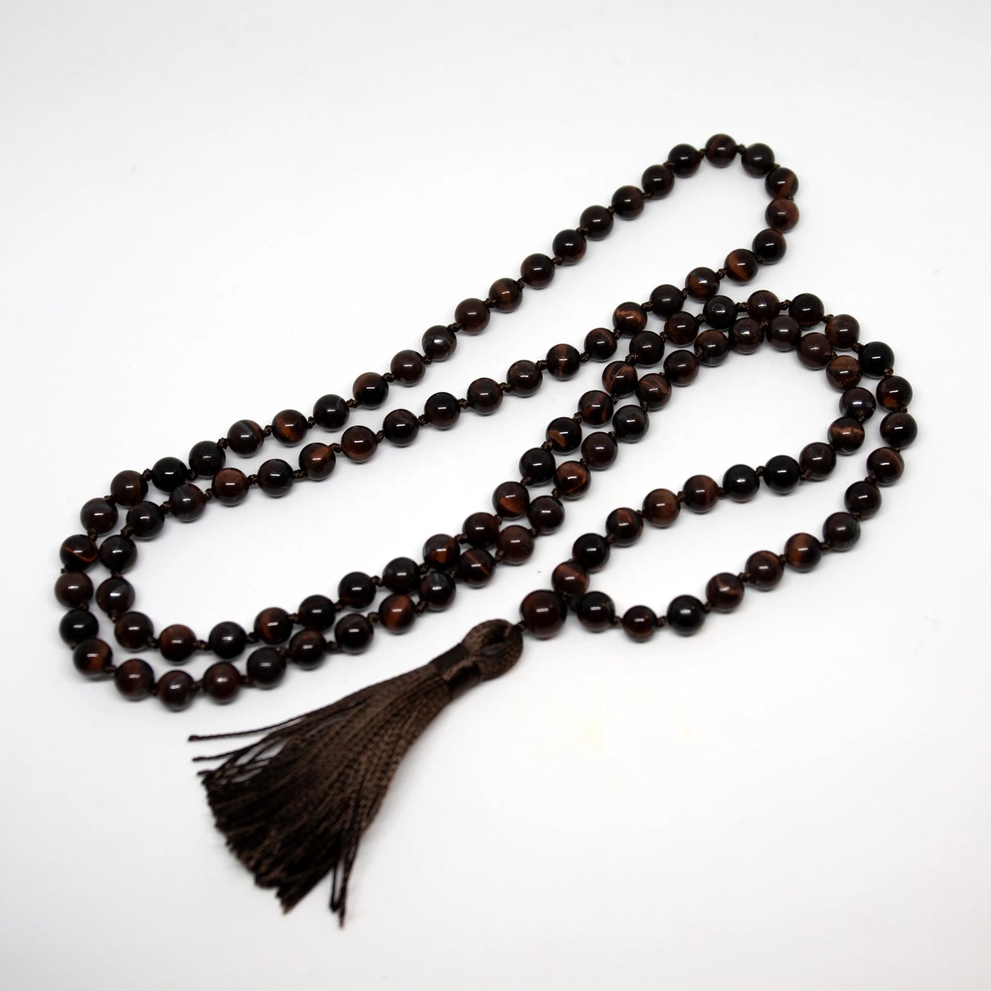 Red Tiger's Eye Knotted 108 Bead Mala - Prayer Beads - 8mm (1 Pack)